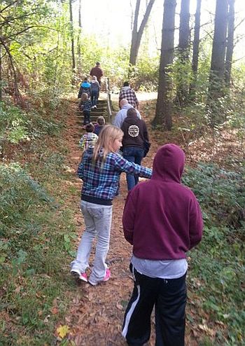 kids on a hike image