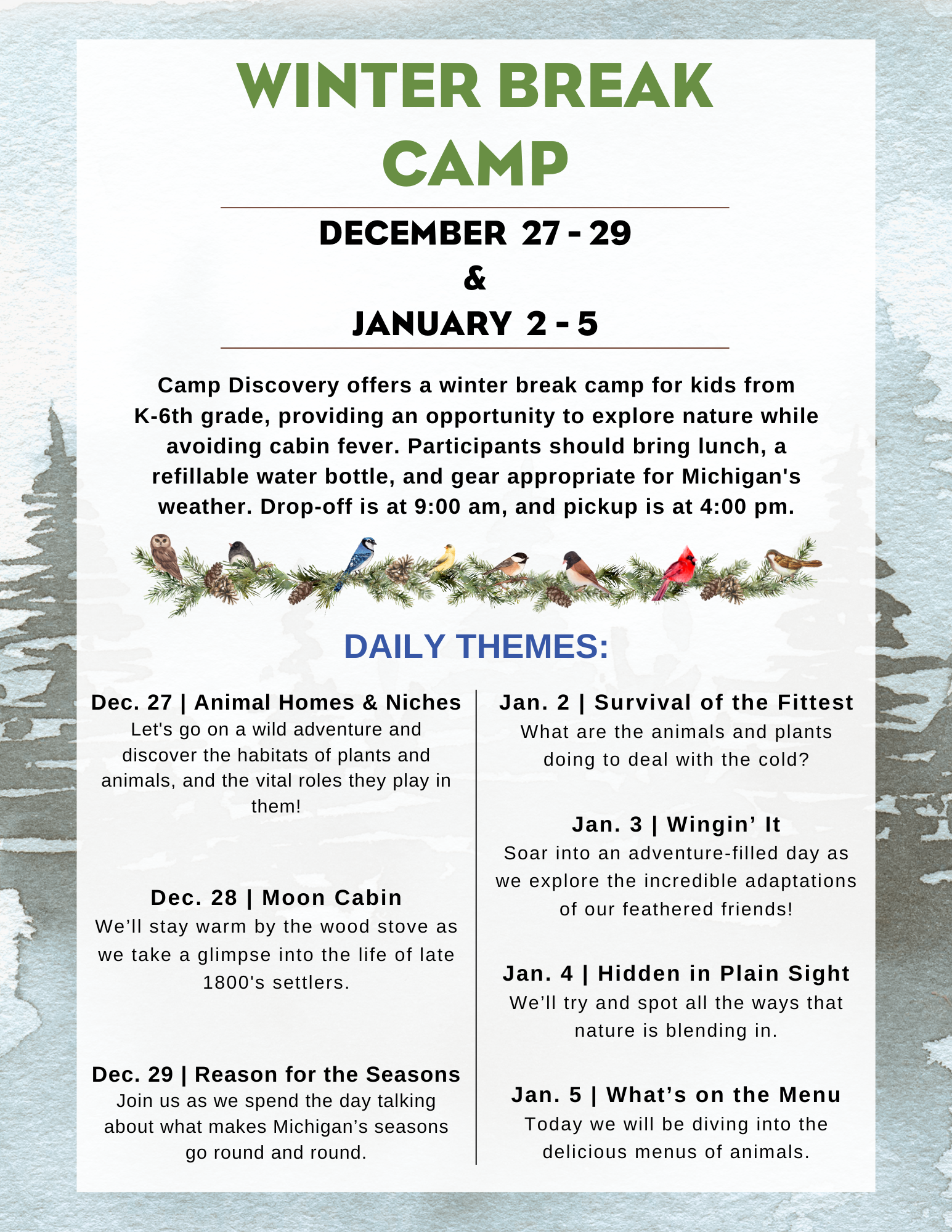 Winter Break Camp | Dec. 27-29 & Jan. 2-5