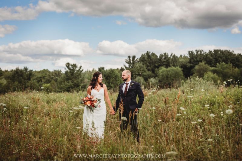 Bride and Groom in Prairie image